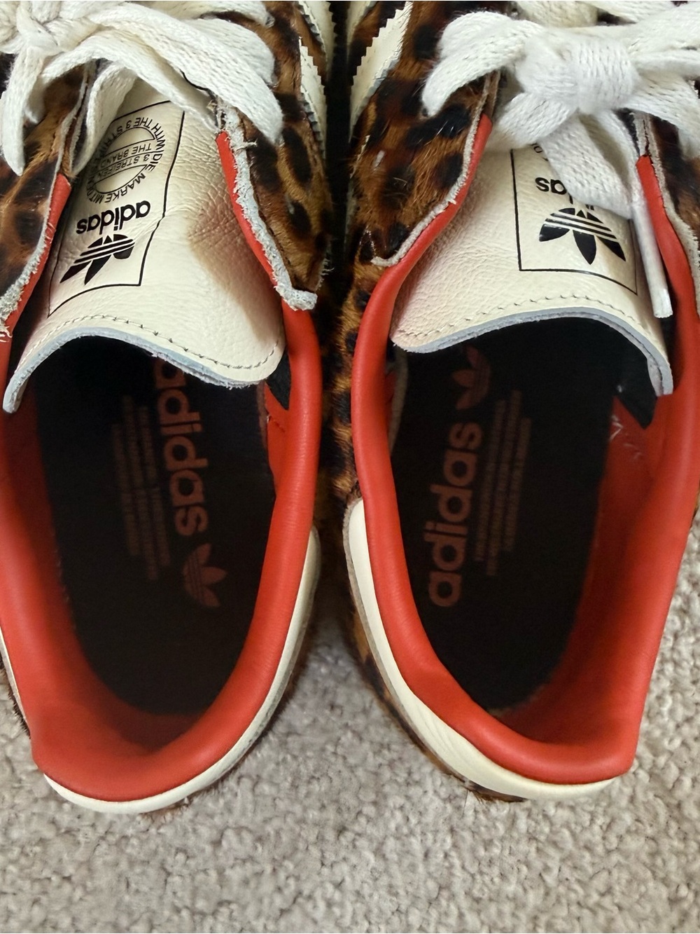 Adidas Samba OG Shoes in Core Black / Preloved Red / Cream White Cheetah Leopard - Picture 5 of 9